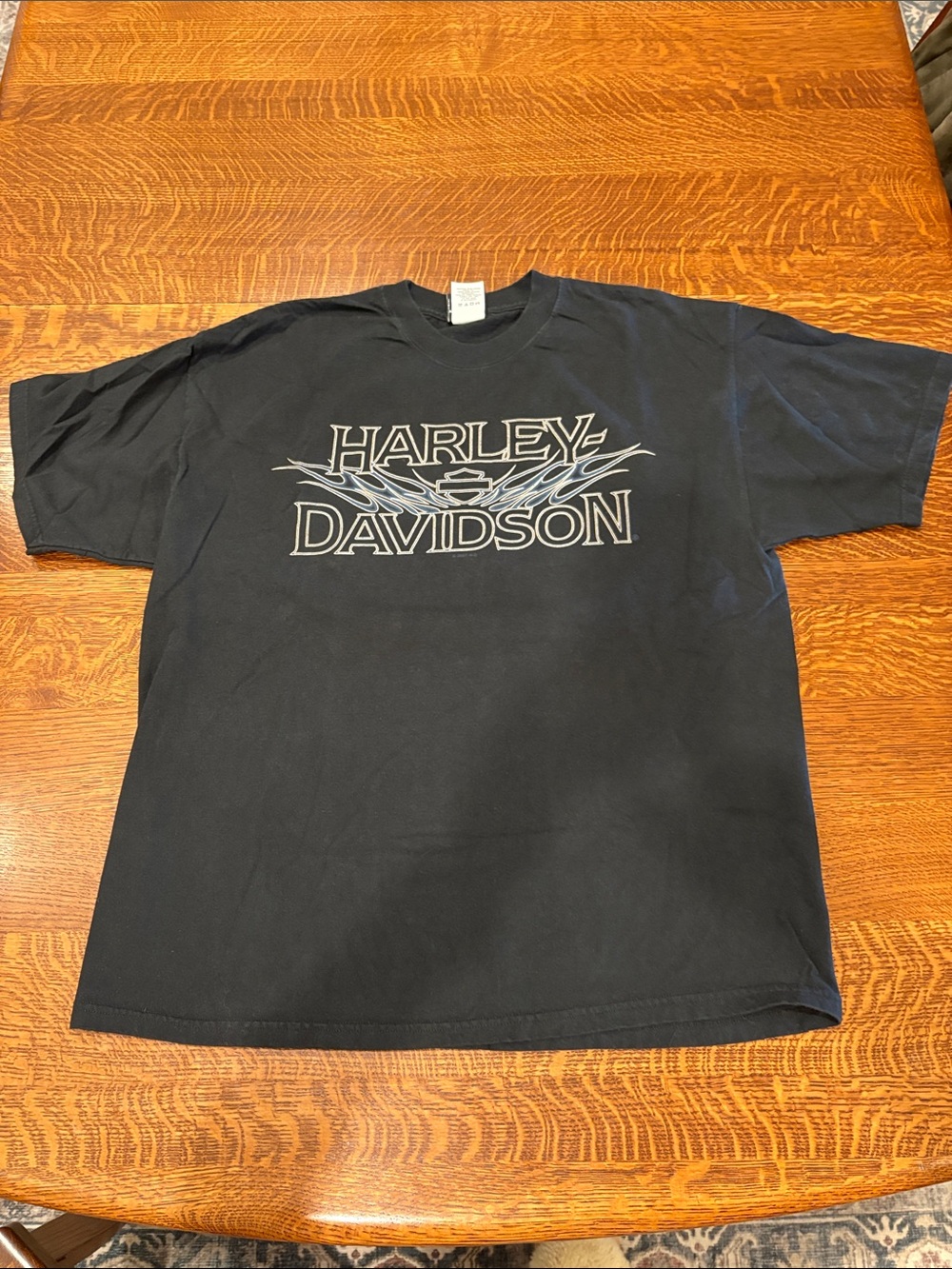 Harley-Davidson Black Short Sleeve Tee with Silver Logo